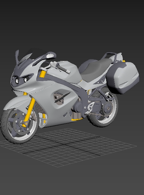 带尾箱的摩托车01200818三维图纸（3DMAX/obj格式）