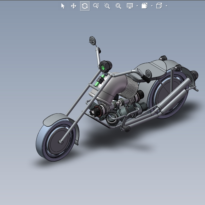 废旧摩托车设计模型01200711三维图纸(stp/stl/sldasm文件格式)