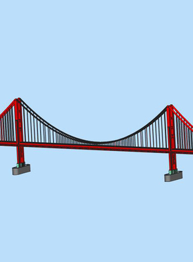 超窄的斜拉桥模型200424三维图纸（SLDPRT格式）