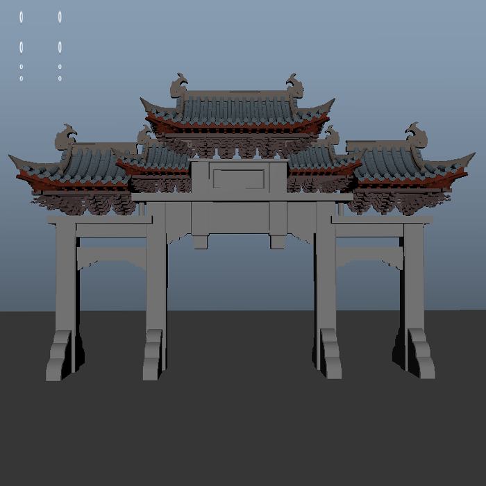 牌坊1模型3d图纸(obj格式)