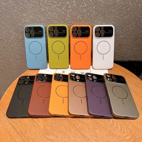 细圈磁吸大视窗适用iPhone17 16 Pro Max苹果14磨砂防摔手机壳15ProMax新款11高级12带镜头膜13PC保护套批 发