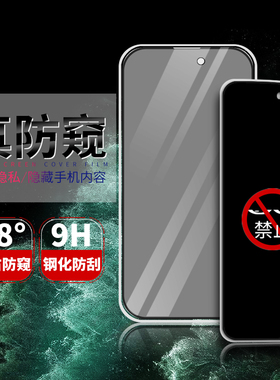 适用 苹果 17 16 15 Pro Max 防窥膜 iPhone 14 13 12 11 XR 8 + 防窥钢化膜二强丝印紫光玻璃贴防偷窥 批 发
