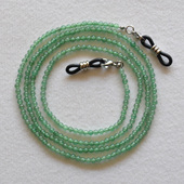 2026新款 太阳镜链 手工串珠眼镜链天然绿东陵石圆珠子挂链高档时尚