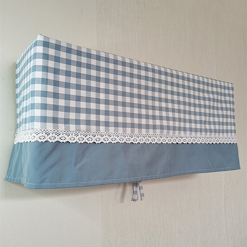 新款空调罩套内机挂式通用卧室布艺格子简约现代田园防尘罩可定制