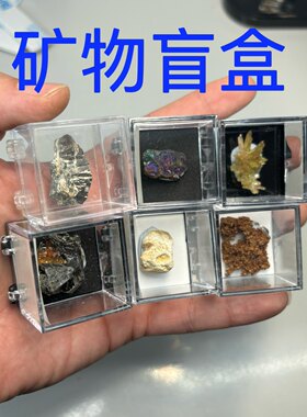 矿物晶体化石盲盒随机发货天然矿物晶体标本盒子猫矿石宝石能量石