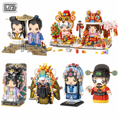 loz积木小颗粒拼装中国风潮过新年装饰摆件传统文创化迷你砖头人