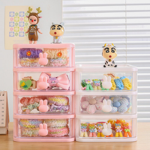 儿童发饰收纳盒女孩宝宝女童发夹饰品皮筋头饰发夹梳妆发圈首饰盒