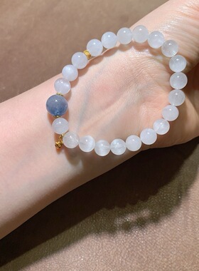 天然白兔毛手链