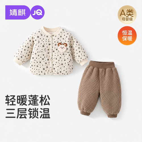 JQ婧麒宝宝夹棉套装保暖内衣棉服