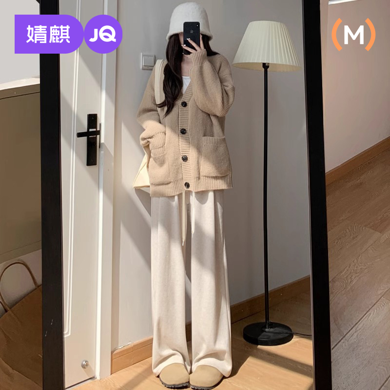 婧麒孕妇抽绳阔腿裤孕早期休闲裤