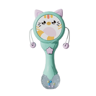 可啃咬拨浪鼓婴儿玩具0一1岁新生的幼儿3到6个月宝宝抓握训练牙胶