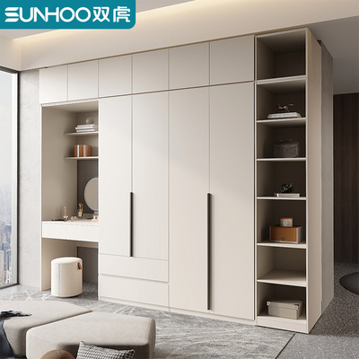 双虎现代简约轻奢衣柜四五门卧室家用转角妆台一门到顶衣橱23102