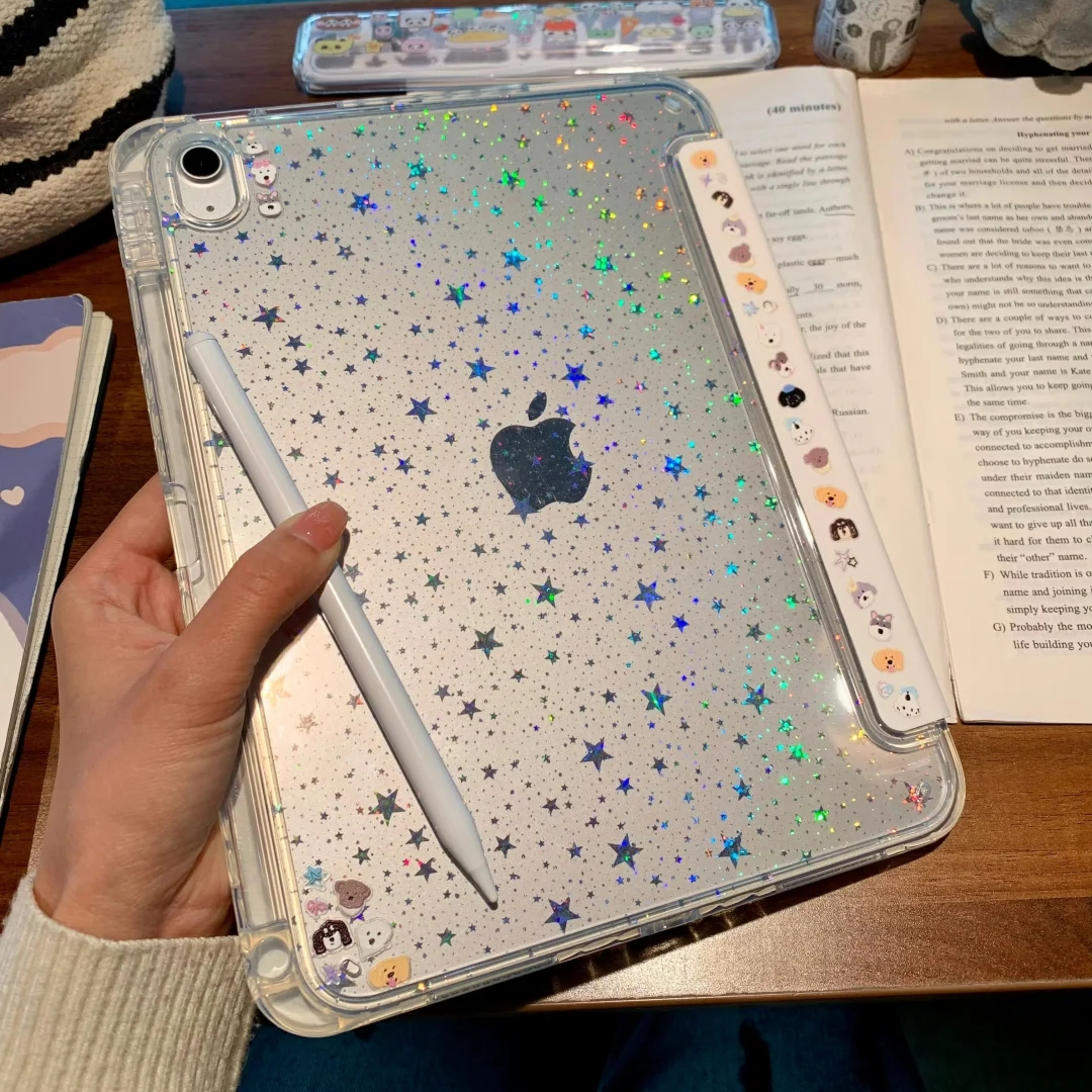 小众ins炫彩星星Y+三折适用ipad11保护套air7/6新款ipad10带笔槽11寸防摔pro12.9/13寸苹果平板保护套mini7女