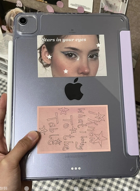 插画无笔槽适用iPad11保护套2025新款Air11壳苹果pro平板10第九代8轻薄4/5亚克力磁吸3+Y折防弯7防摔不带笔槽
