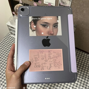 插画无笔槽适用iPad11保护套2025新款Air11壳苹果pro平板10第九代8轻薄4/5亚克力磁吸3+Y折防弯7防摔不带笔槽