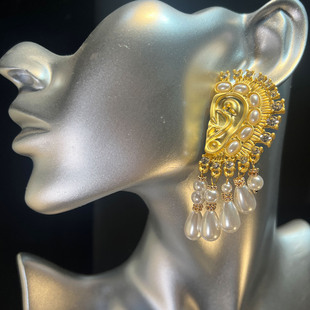 「原创定制」schiaparelli镀真金欧美个性大耳朵vintage时尚恶魔