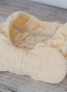 NY  戴起来超级萌的束发带 鹅黄色美腻又不腻 宽的掌柜推荐