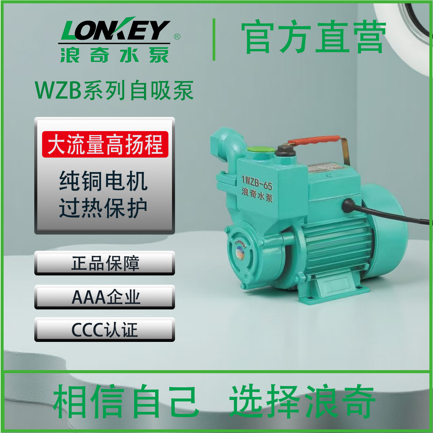 LONKEY浪奇WZB增压泵家用自来水加压泵自吸泵