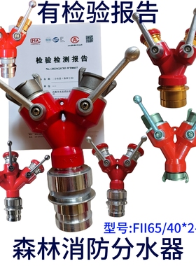 水波森林专用二分水器FII65/40*2分水器三分水器高邮森林消防装备