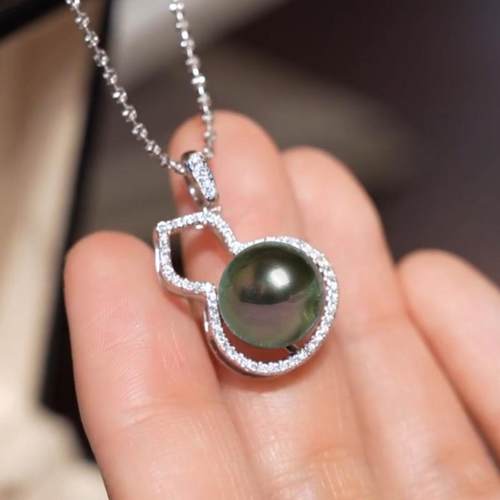 【福禄双全】大溪地黑珍珠葫芦吊坠项链海水珍珠 高级贵气专柜款