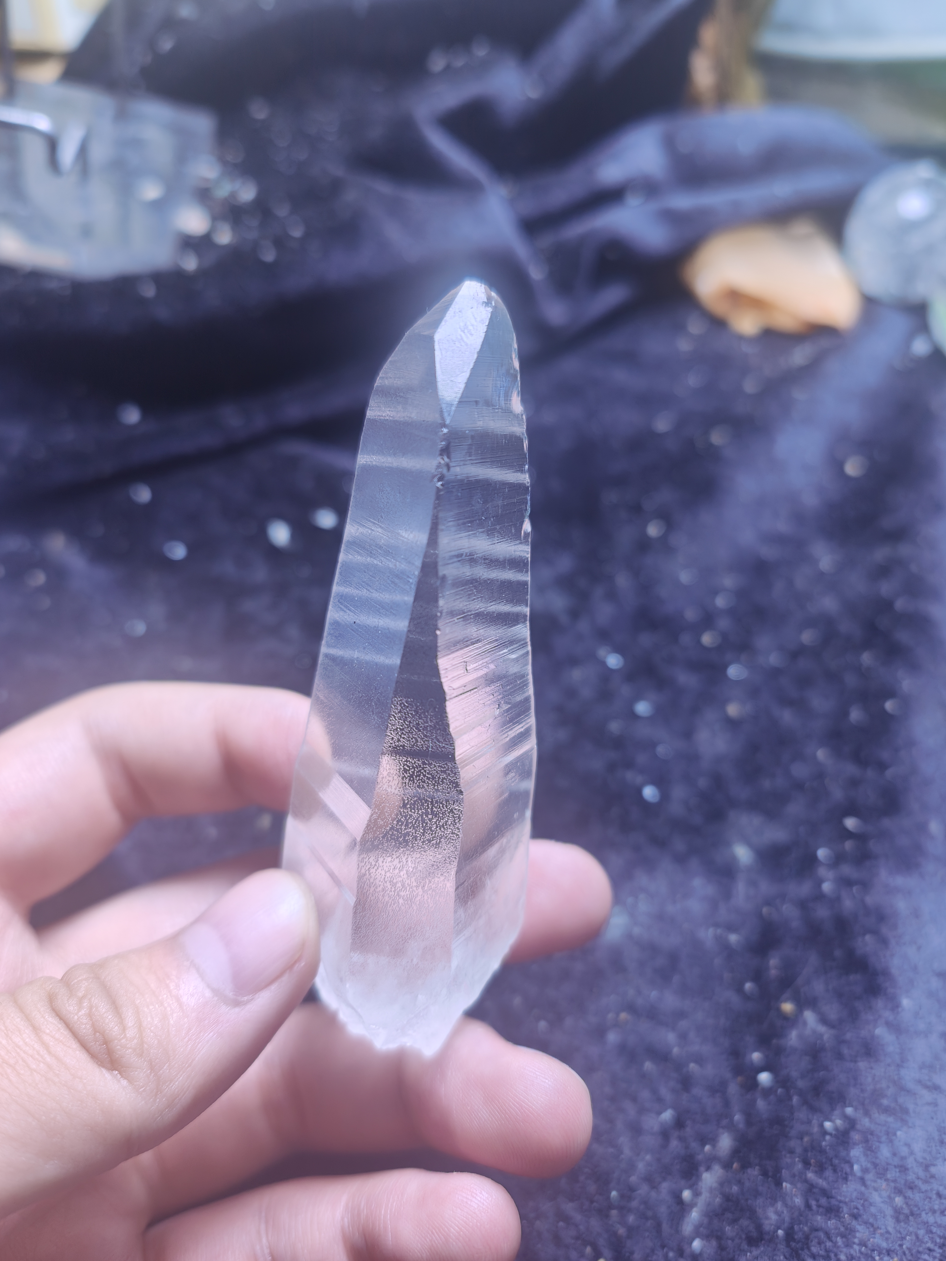 10号72克 9厘天然白水晶柱原石 利姆利亚水晶柱原石手术刀状水晶