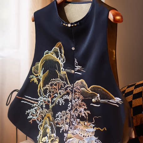 新中式国风马甲女2026新款春夏外穿背心坎肩上衣复古盘扣年轻刺绣,女装/女士精品,马夹,淘宝优惠券,粉丝福利购,淘宝优惠卷