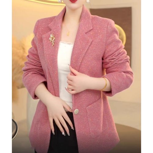 2025秋季新款呢子西装领小香风外套R气质收腰百搭轻奢风女装上衣