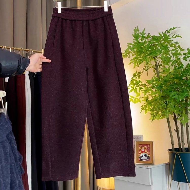 松紧腰九分弯刀裤女2026春季新款高腰遮胯百搭显瘦毛呢中年休闲裤,女装/女士精品,休闲裤,淘宝优惠券,粉丝福利购,淘宝优惠卷