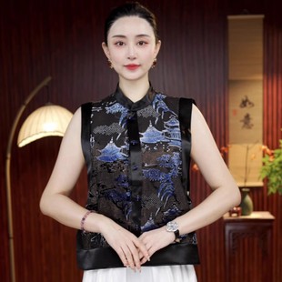 新中式 上衣 国风马甲女2026年春秋气质双面穿高端复古显瘦立领无袖