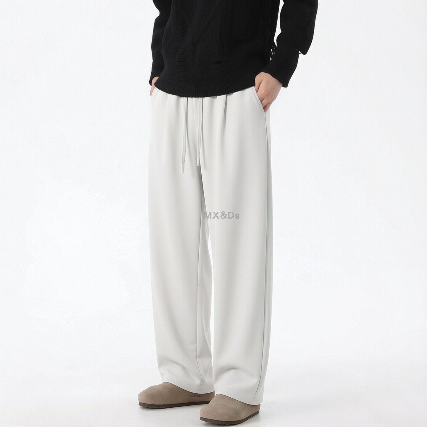 裤子男款2026夏季男士直筒阔腿裤休闲裤空气层百搭宽松垂感长裤