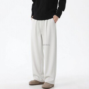 卫裤 直筒阔腿裤 男宽松抽绳休闲裤 男裤 2026新款 子百搭垂感长裤 男士