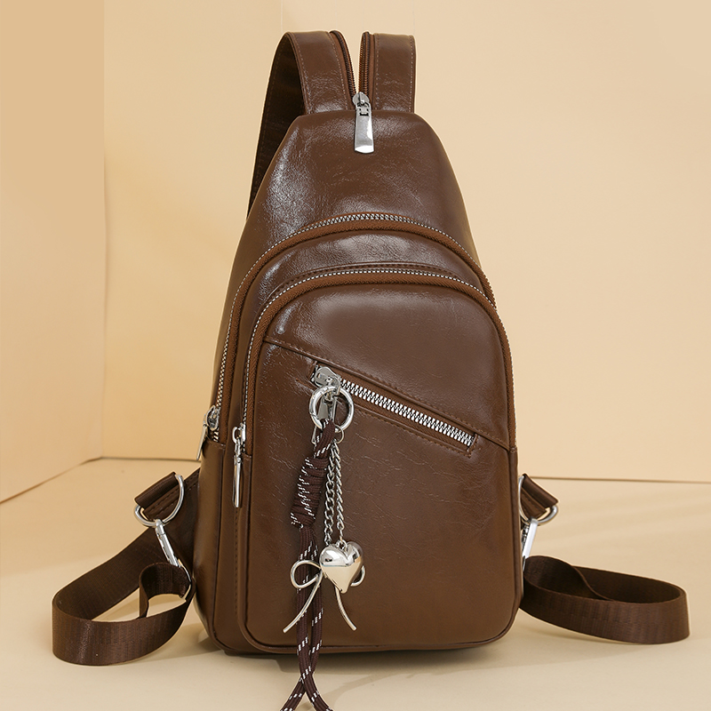 时尚胸包小包包多用双肩包女包2025新款潮胸前包百搭多层斜挎包软