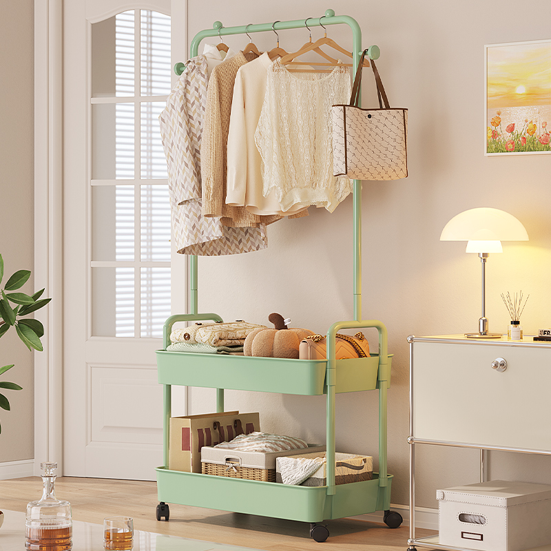 【多功能带收纳筐！】卧室挂衣架