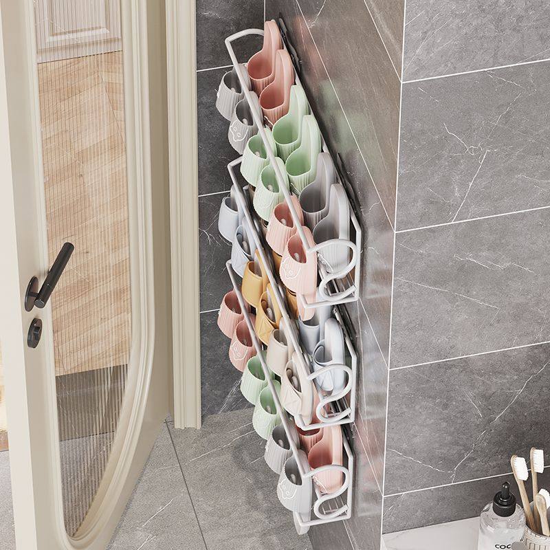 门后免打孔卫生间浴室拖鞋架置物架鞋子收纳厕所墙壁挂架沥水架子,收纳整理,整理架/置物架/收纳架,淘宝优惠券,粉丝福利购,淘宝优惠卷