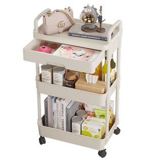 带抽屉美容院小推车置物架落地理发店烫染化妆品工具美甲收纳架子