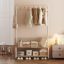 网红晾衣架移动落地家用卧室内挂衣杆隔夜次净衣服收纳置物衣帽架