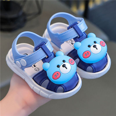 防尿塑料婴儿包头凉鞋儿童男女防滑软底学步鞋宝宝步前鞋0-1-3岁