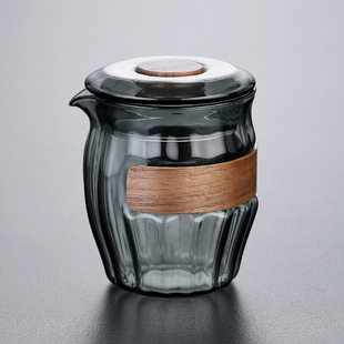 品德坊 手抓茶壶玻璃盖碗三才大号茶碗不烫手单个泡茶杯功夫茶具