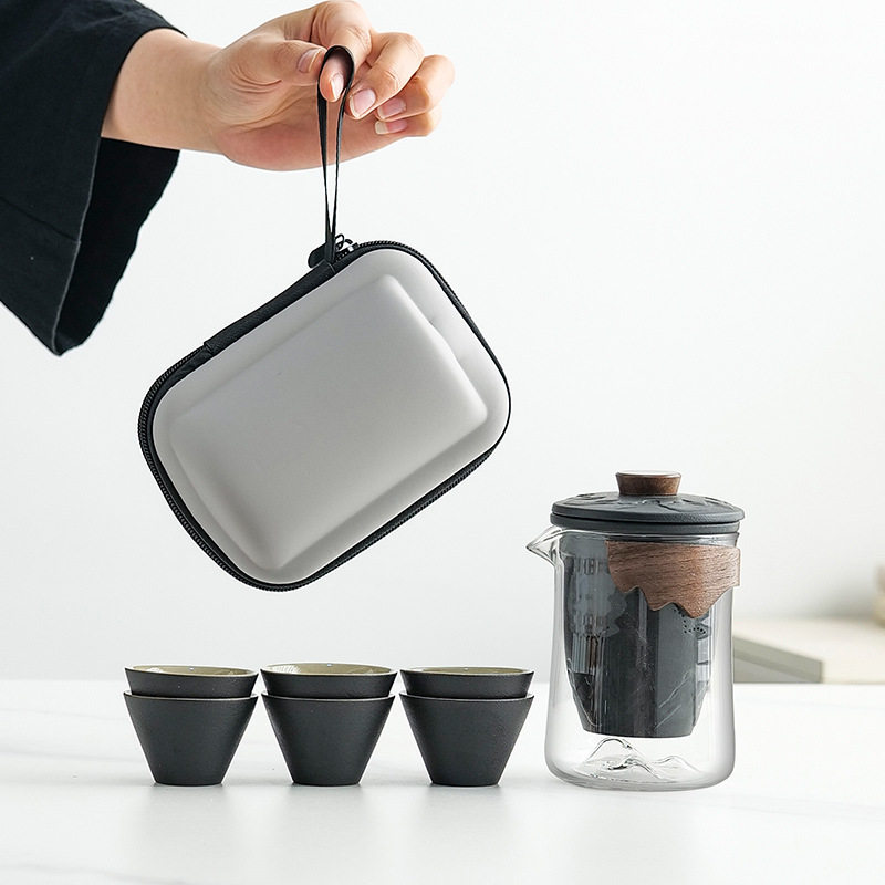 快客杯简约旅行茶具整套个人专用随身包便携盖碗户外功夫茶泡茶杯