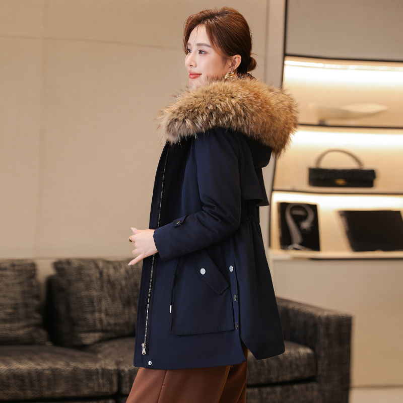 燕夫人大毛领派克服女冬新款