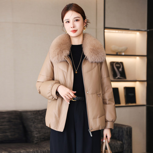 真皮羽绒皮衣女短款2025冬季新款