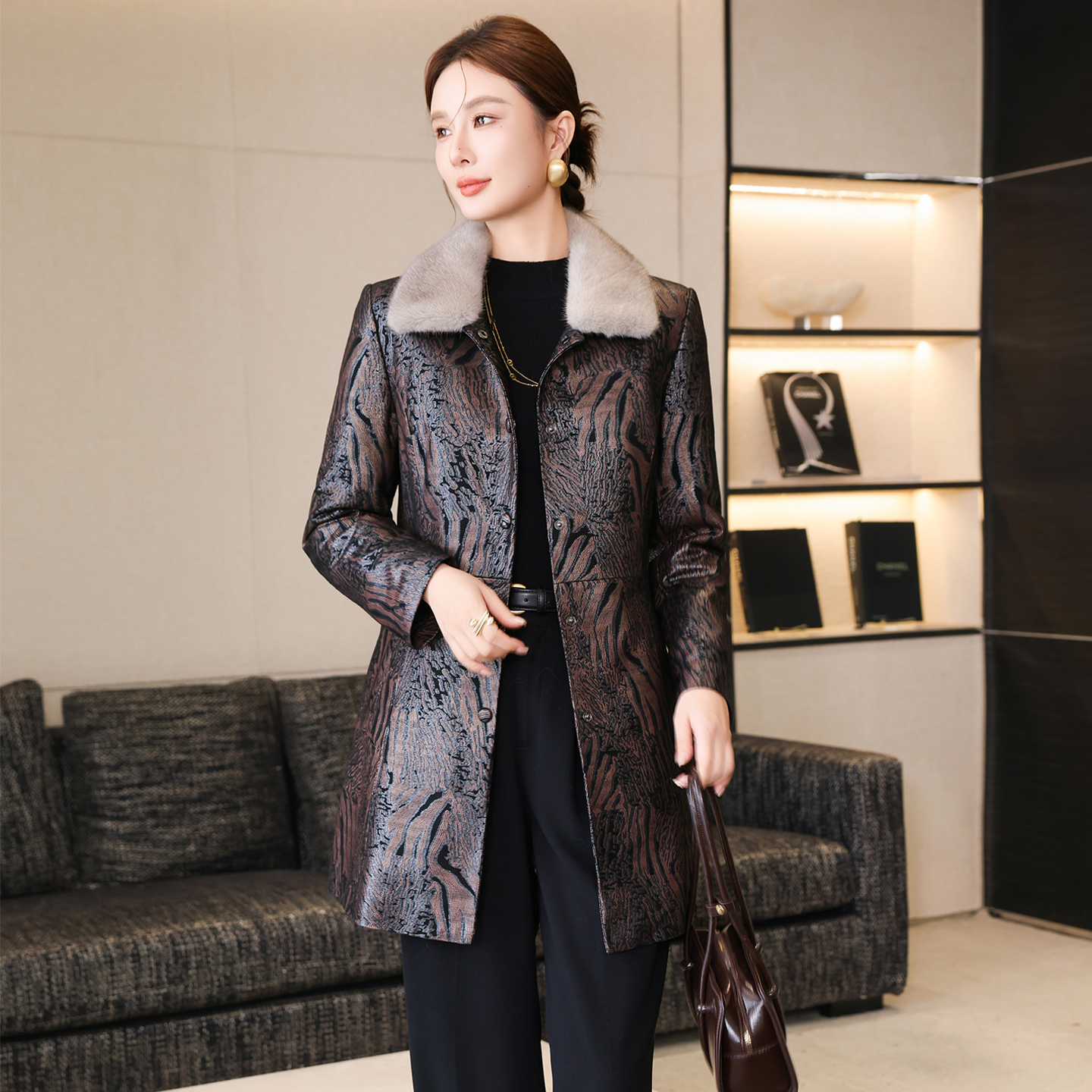 真皮羽绒服女2025冬季新水貂领