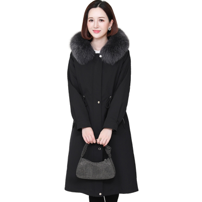 冬季皮毛一体皮草外套派克服