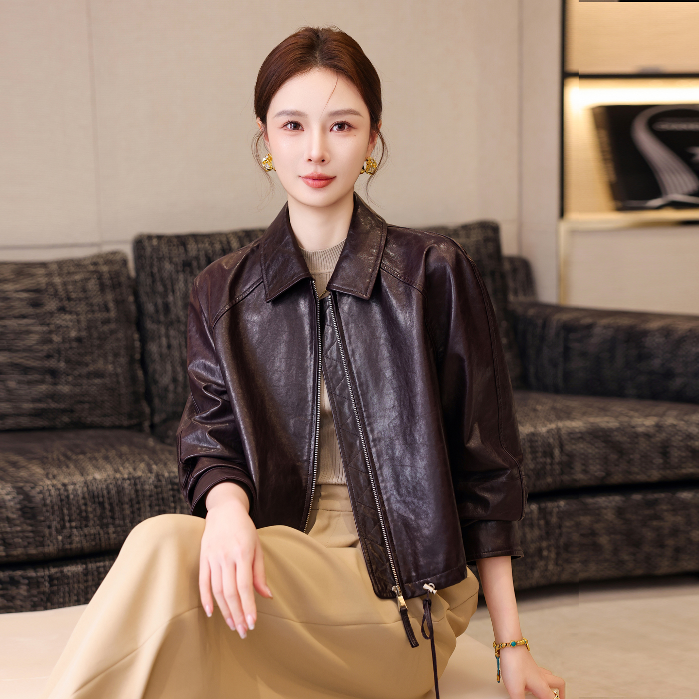 真皮皮衣女短款2025春季新款