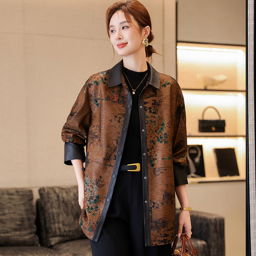 燕夫人真皮皮衣女中长款