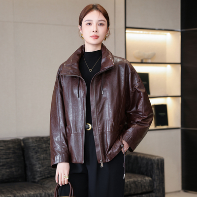 高级感真皮羽绒服皮衣女短款