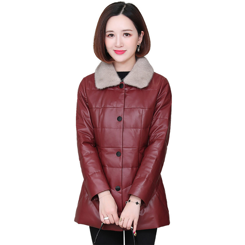 海宁真皮羽绒服女装2022冬季新款高端修身显瘦绵羊皮皮衣外套短款