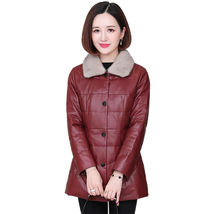 海宁真皮羽绒服女装2022冬季新款高端修身显瘦绵羊皮皮衣外套短款