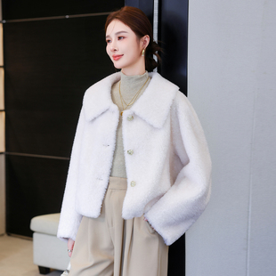 羊剪绒皮草外套女新款秋冬100%羊毛宽松气质羊羔毛复合皮毛一体潮