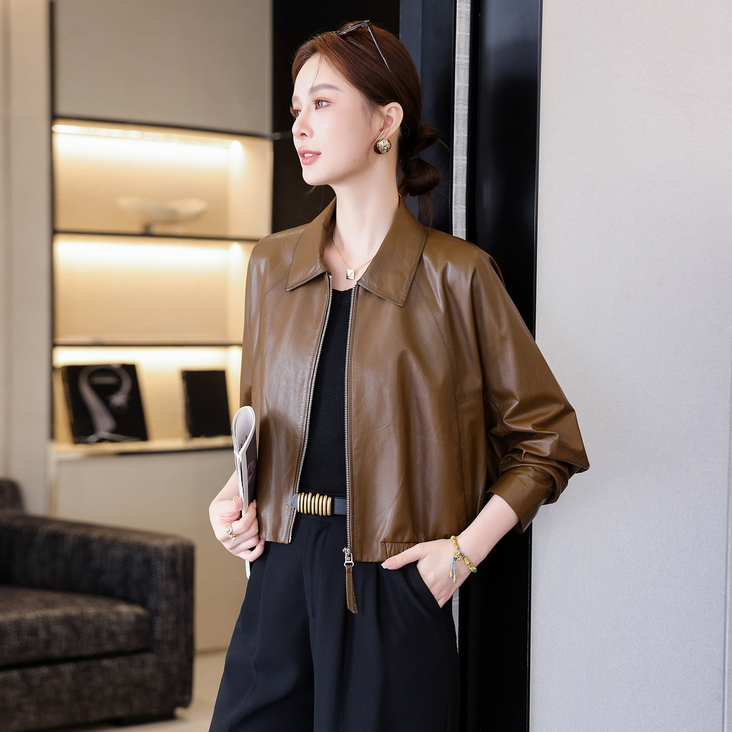 真皮皮衣女短款2025新款春秋季